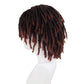GNIMEGIL Mens Dreadlock Wig Ombre Auburn Curly Hair Cosplay Male Fake Dreads Loc Short Braided Wig with Bangs Realistic Twist Rasta Wigs Funny