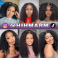 Hihmarm Bob Wig Human Hair 13x6 HD Transparent Lace Kinky Curly Front Wigs Human Hair Pre Plucked Bob Wigs for Black Women 180 Density Curly Glueless Wig Natural Black 16 Inch