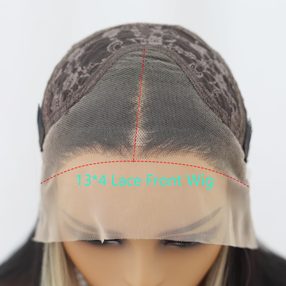 SISIFIRE Blue Green Highlight Lace Front Wigs for Women Pre-plucked Hairline Glueless 13X4 Inch Synthetic Lace Front Wig with Baby Hair Long Loose Body Wave Wigs for Daily Party Wig