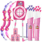 Bow and Arrow Toys for 5 6 7 8 9 10 Years Olds Girls, Archery Set includes 2 Super Bow with LED Lights, 20 Suction Cups Arrows,Archery Set with Standing Target,3 Target Cans,Gift for Kids