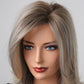 Tumhorn Ombre Blonde Wig for Women Long Wavy Middle Part Synthetic Brown Ombre Blonde Wig for Daily Party 20 Inch Natural Wigs