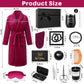 Nuogo 15 Pcs Birthday Gifts for Men Beard Care Set for Him Dad Birthday Gifts Basket Ideas Kit for Men Tumbler Bath Robe for Father's Day Dad Husband Boyfriend Box(Unhooded,Wine Red)