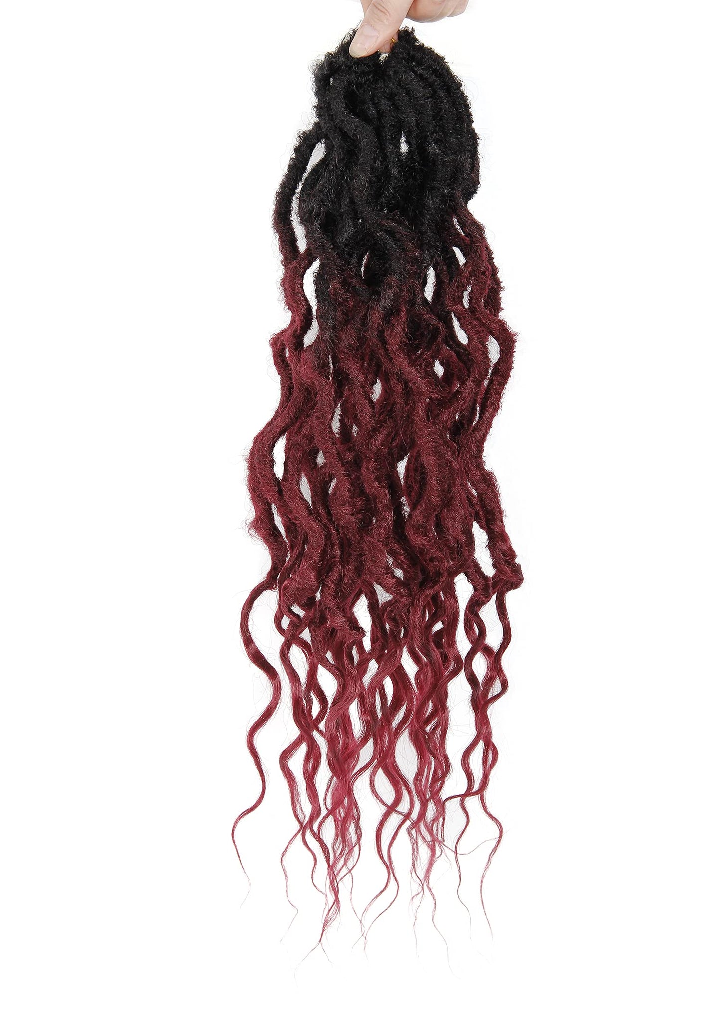 Faux Locs Crochet Hair 24Inch Crochet Locs, 8Packs Soft Locs With Curly Ends Boho Faux Locs Crochet Braids for Black Women (1B/BUG, 24(Pack of 8))