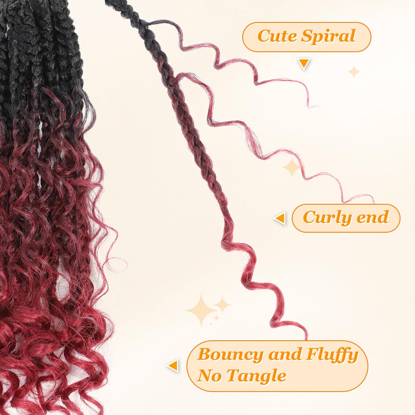 Yewell Goddess Box Braids Crochet Hair 12 Inch, 9 Packs Boho Box Braids for Black Women Pre-Looped (12Inch 9 Packs, T99J530)