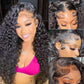 QTHAIR 14A Water Wave Transparent HD Lace Closure 4x4 Lace Closure Free Part Closure Water Wave Human Hair Closure 14" #1b 150% Density Unprocessed Wet and Wavy Virgin Human Hair Lace Frontal Closure