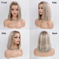 Byluxurious Highlight Ash Blonde Wig Human Hair Pre Plucked Breathable Balayage Ombre Brown Blonde Straight Short Bob Wigs 13x4 UHD Lace Front Wig Remy Real Human Hair for Woman 12Inch 180% Density