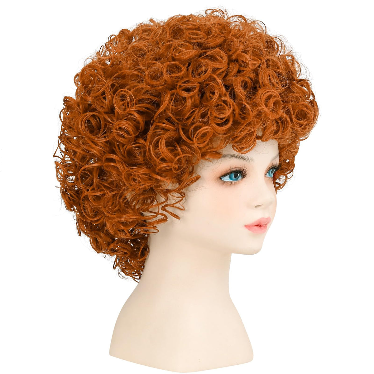 incohair Kids Orange Wig 70s 80s Short Curly Orange Red Hair for Girls & Boys Soft Breathable Synthetic Fibers Cospaly Party Daily Wigs Unisex