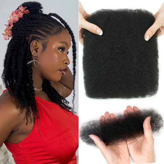 Kinky-curly Bundles Human Hair 12 Inch Afro Kinkys Bulk Human Hair 50g 4c Human Braiding Hair For Mini Twist Braids Dreadlock Extensions or Repair Locs