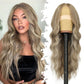 Eawwii Ash Blonde Mix Platinum Wig for Women Long Wavy 4x1 Lace Natural Hairline Glueless for Beginners Middle Part Synthetic for Daily Party Use 26Inch