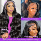 Dewyigs 32 Inch13x6 Lace Front Wigs Human Hair Pre Plucked Body Wave HD Lace Front Wigs Human Hair 180% Density Frontal Glueless Wigs Human Hair with Baby Hair