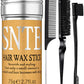 Slick Back Hair Brush Set: Hair Wax, Edge Brush, Rat Tail Comb, Bristle Brush, Hair Bun Accessories, Smoothing Brush for Women, Kids & Teen Girls