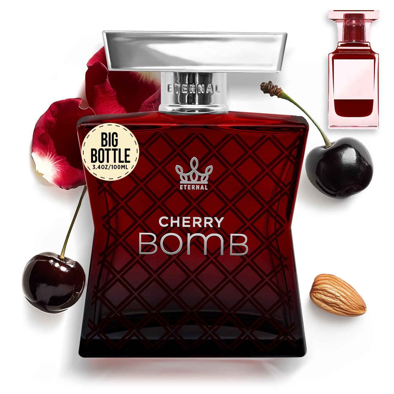Eternal Fragrance - Eternal Cherry Bomb - Inspired by Lost Luxury Cherry Perfume - 3.4 oz (100ml) - Eau de Parfum - Long-lasting - Vegan - Clean Ingredients - Unisex Perfume - 2000 sprays per bottle