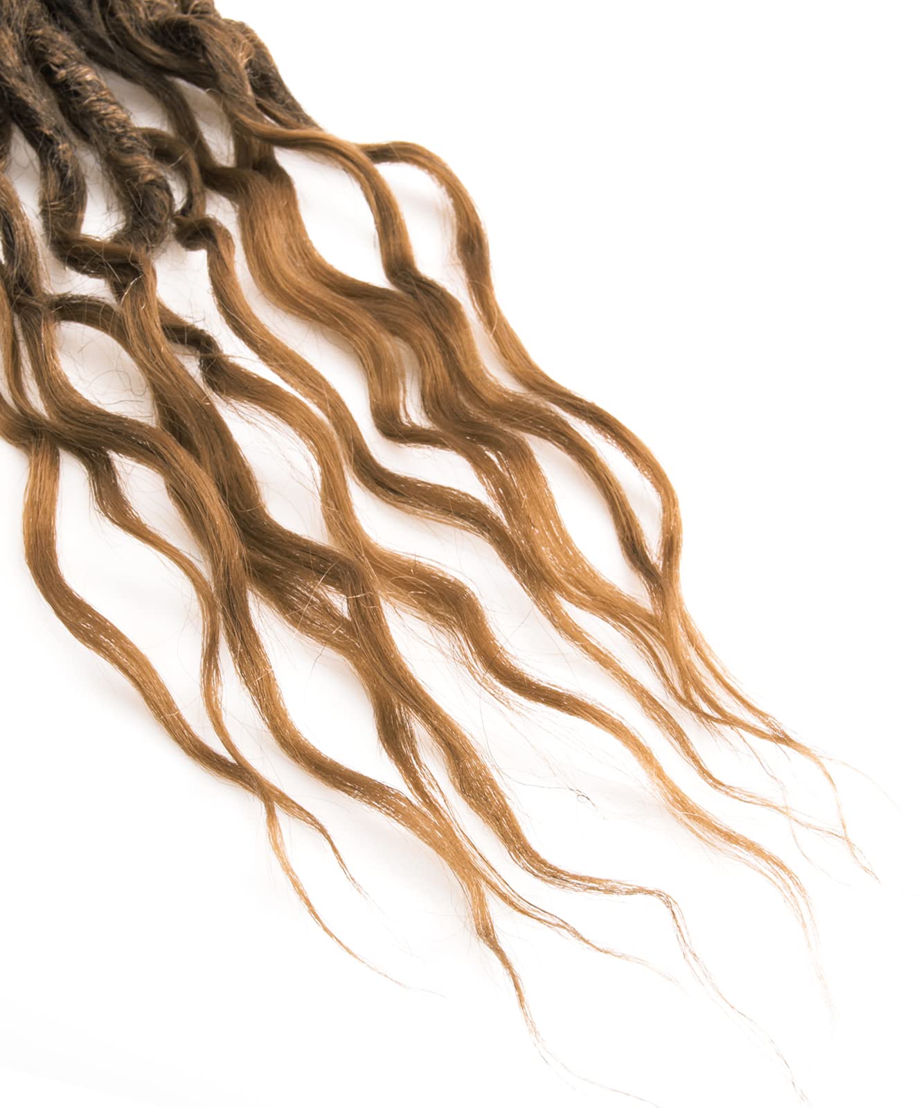 Faux Locs Crochet Hair 24Inch Goddess Locs Crochet Hair, 6Packs Crochet Locs Soft Locs Curly Ends Boho Faux Locs Synthetic Locs Crochet Hair Crochet Braids for Black Women Human Hair(1B/4/30, 24'')