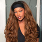 Quantum Love Yaki Curly Headband Wigs for Black Women Kinky Straight Mix Brown Headband Curly Ends Synthetic Wear and Go Glueless half Wig with Headbands Attached