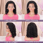 Hihmarm Deep Wave Bob Wig Human Hair 13x6 HD Curly Lace Front Wigs Human Hair Pre Plucked Frontal Curly Bob Wigs for Black Women 180 Density Wet and Wavy Glueless Wig Natural Color 12 Inch