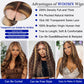 WOOMN 32 Inch Ombre Lace Front Wig Human Hair 13x6 HD Lace Frontal Straight Wigs Human Hair Pre Plucked 200 Density 4/27 Brown Highlight Wigs Colored Longer Life No Tangle No Shedding