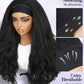 FANCEE Yaki Wavy Headband Wigs Black Kinky Straight Wear and Go Wig with Curly Wavy Ends for Mom on the Go Synthetic Headband Blow Out Style Natural Hair Wig for Black Women