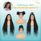Kalyss HD Full Lace Boho Braided Wigs for Women 360 Lace Front Box Braided Wigs with Baby Hair Black Premium Synthetic Knotless Braid Wig 36"