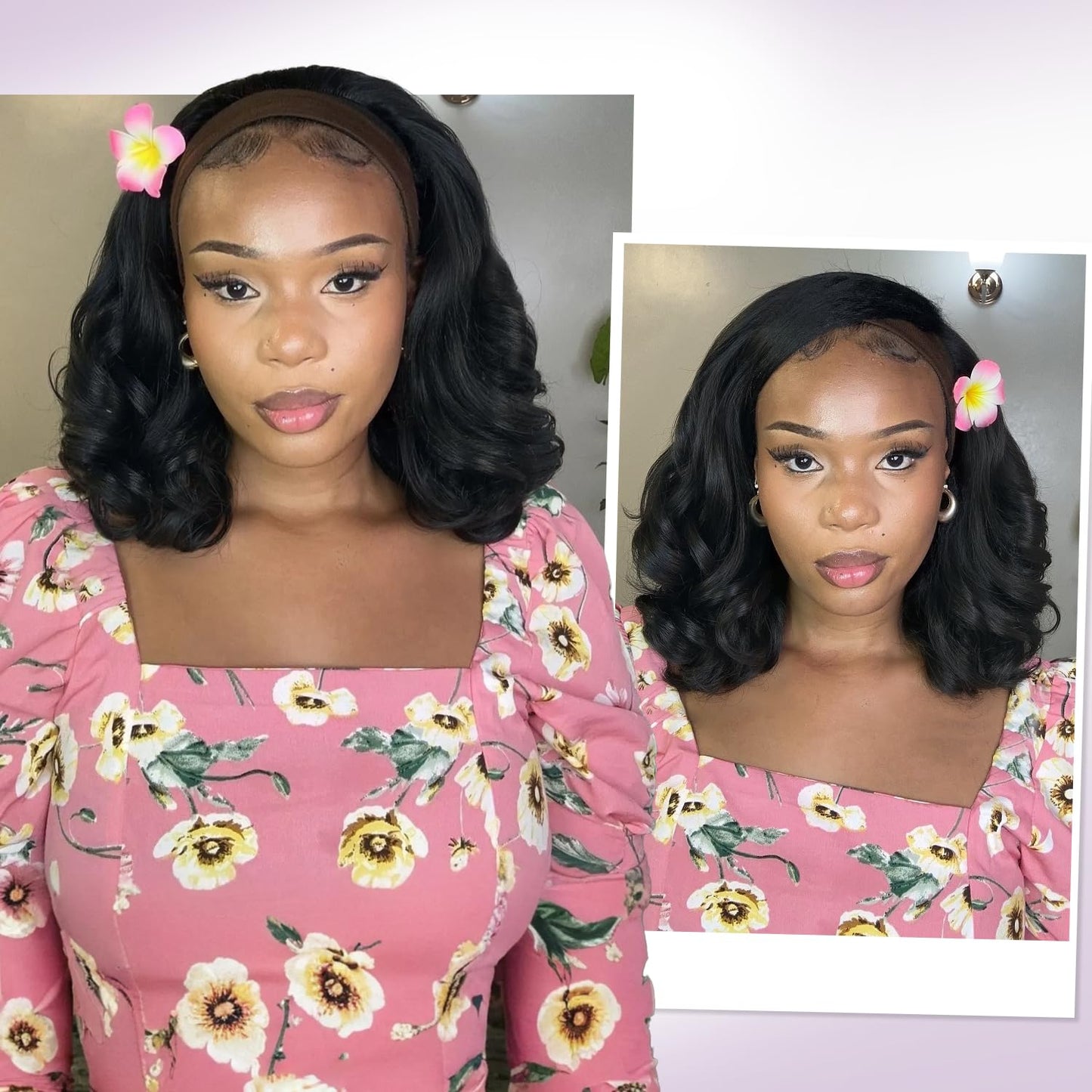 Quantum Love Yaki Curly Headband Wigs for Black Women Kinky Straight Black Headband Curly Ends Synthetic Wear and Go Glueless half Wig with Headbands Attached