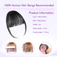 ELEFOCUS Clip in Bangs 100% Real Human Hair Extensions Wispy Natural Black Fake Bangs Hair Clip on bangs for women Fringe with Temples Hairpieces Faux Bangs for Daily Wear