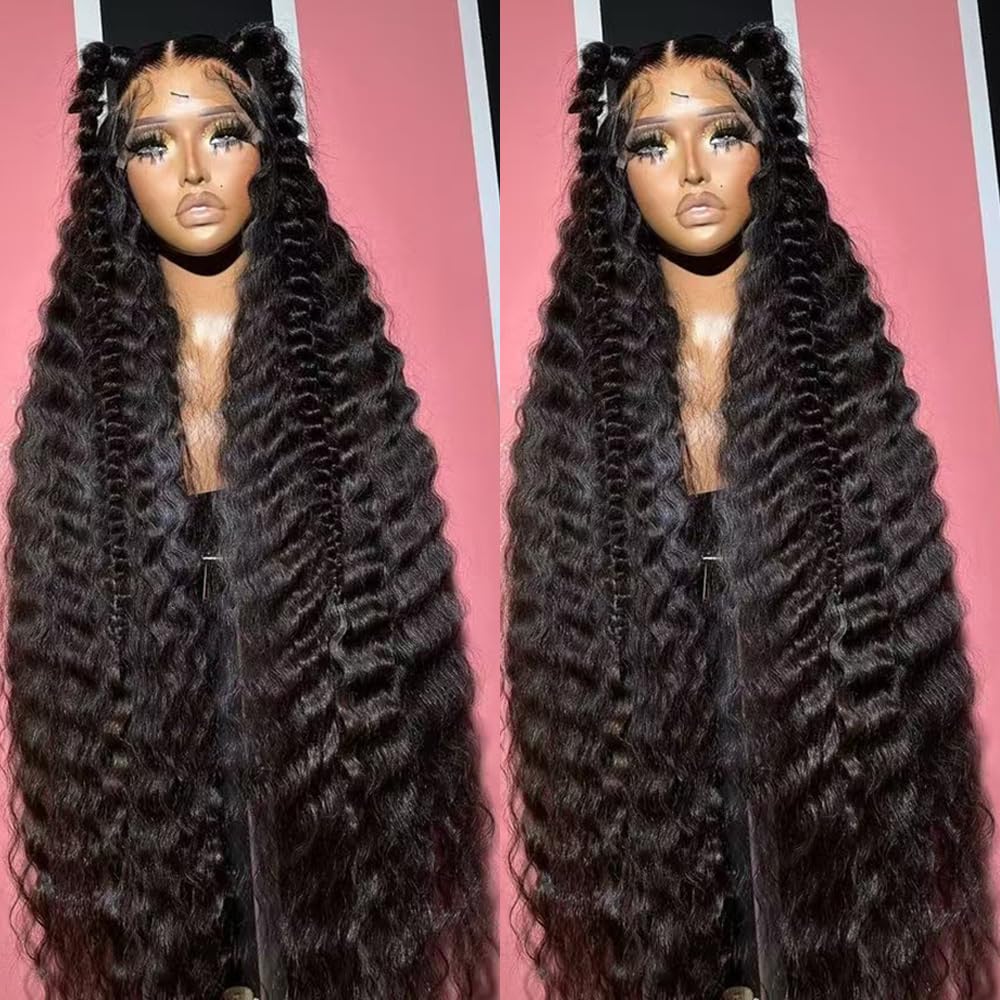 SISIFIRE 32 Inch Natural Curly Wave Lace Front Wigs for Women 13 * 4 Inch Heat Resistant Fiber Super Long Loose Curly Lace Wig with Baby Hair Synthetic Glueless Lace Front Wig for Daily Party Use