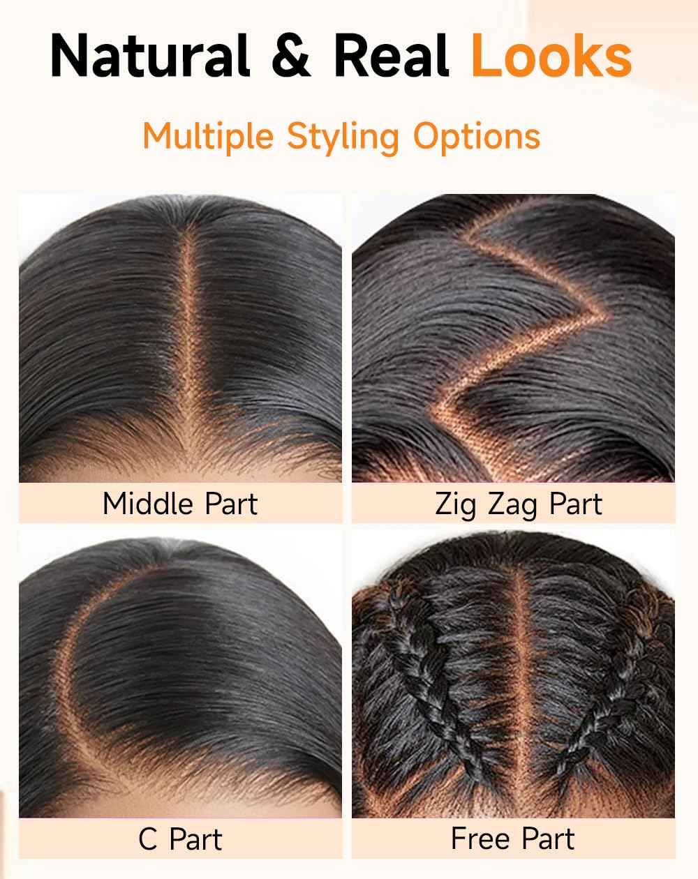 Ruibor 13x6 Lace Front Wigs Human Hair Pre Plucked Straight Full Human Hair Wig 200 Density Soft HD Lace Frontal Wig Human Hair No Tangle No Shedding Tiny Knots Glueless Natural Black Wig 36 Inch