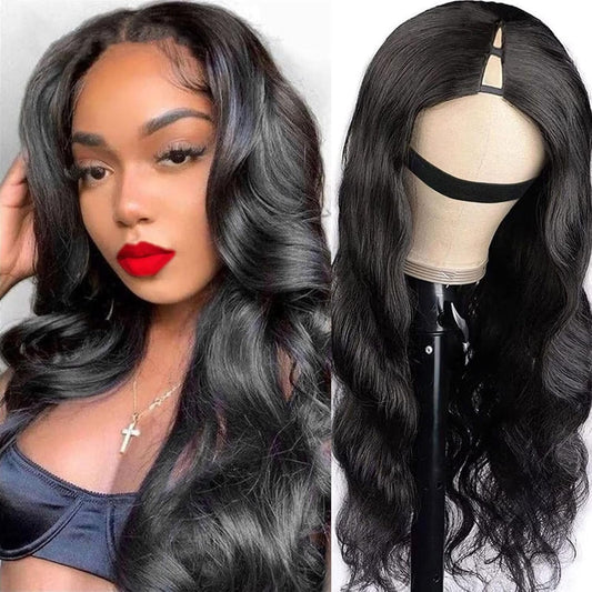 Atikual Body Wave V Part Wig Short Brazilian Virgin Human Hair Wigs For Black Women Glueless Clip In Half Wig Upgrade U Part Wigs Beginner Friendly No Sew In No Glue 16inch