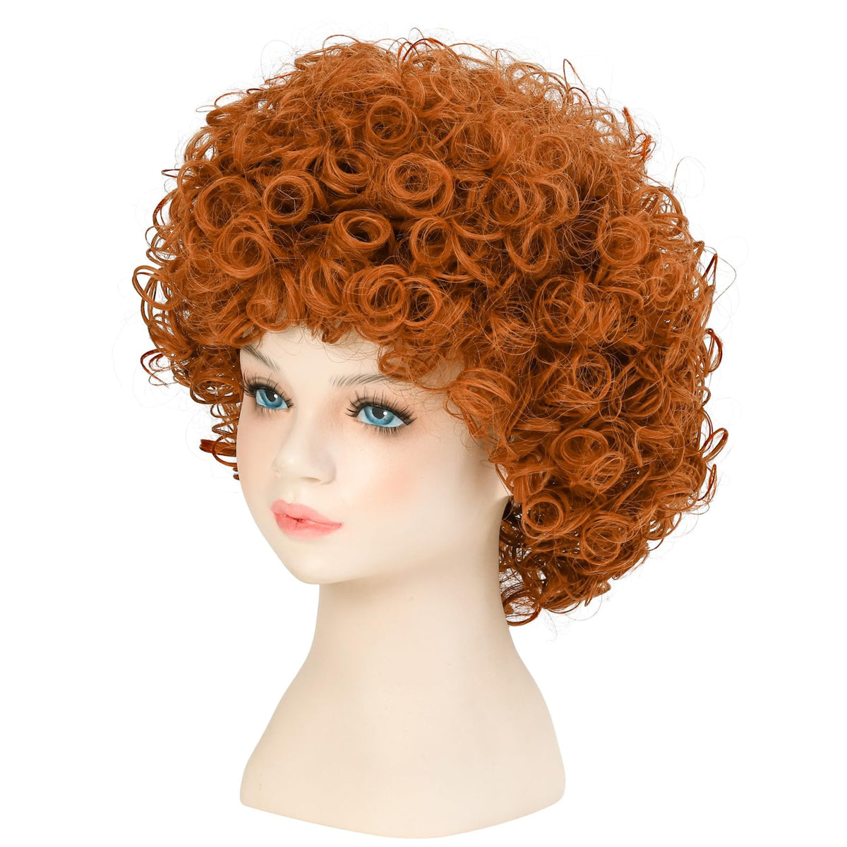 incohair Kids Orange Wig 70s 80s Short Curly Orange Red Hair for Girls & Boys Soft Breathable Synthetic Fibers Cospaly Party Daily Wigs Unisex