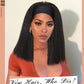 WIGNEE Kinky Straight Headband Wig Kinky Wig with Ribbon Glueless Headband Wigs for Black Women Natural Synthetic Afro Wigs for Black Women Natural Black 14 Inch