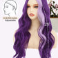 Sabosi Long Wavy Purple Wigs for Women 26 Inch Middle Part Curly Wavy Wig Natural Looking Synthetic Heat Resistant Fiber Wig for Daily Party Use