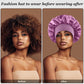 4PCS Silk Satin Bonnets for Black Women & Men - Elastic Wide Band Hair Wrap Cap for Curly Hair - Shower Cap for Sleeping (Black, Blue, Purple, Green)