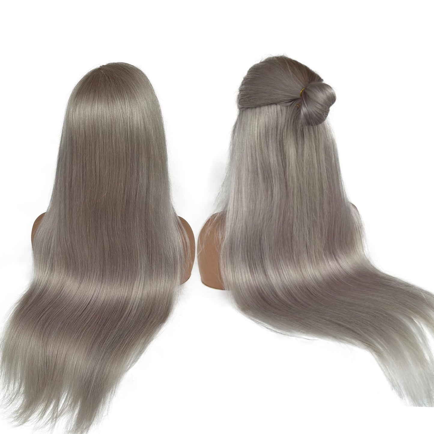 SOSEXY Grey Lace Front Wigs Human Hair 13x4 HD Transparent Straight Lace Frontal Wigs 180% Density Human Hair Wigs for Women Pre Plucked with Baby Hair Gray Wig