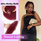 Burgundy Afro Kinkys Bulk Human Hair for Braiding Afro Kinky-curly Human Hair Bulk for Twist Soft Kinkycurly Bundles for Mini Twists Braids or Micro Locs Extensions