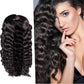 YruYptpaln Deep Wave Lace Front Wigs Unice Hair Glueless Wigs Wet and Wavy Lace Front Wigs Middle Part Wigs for Black Women(Black, One Size)