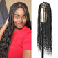 Olymei Boho Braided Wigs for Black Women Knotless Braided Wigs Box Braid Wig with Baby Hair Full Double Lace Black Boho Braided Wig Premium Synthetic Lace Braided Wig,36" Double Lace