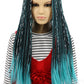 karlery Kids Girls Long Braid Blue and Black Mixed Wig Halloween Cosplay Wig Anime Costume Party Wig