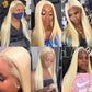 ANDRIA Blonde13x4 HD Lace Front Wigs Blonde Long Straight Pre-plucked Glueless lace Wig Synthetic Blonde Wigs for Women Heat Resistant Fiber Gold Colorful Wig With Baby Hair For Black Women 26 Inches