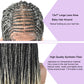 Knotless Cornrow Braided Wig For Black Women Soft Lace Micro Braiding Wig Baby Hair Box Braids Wigs Light Weight Curly Synthetic Braid Wig For Women (#1B/613T-#Black/BlondeT)