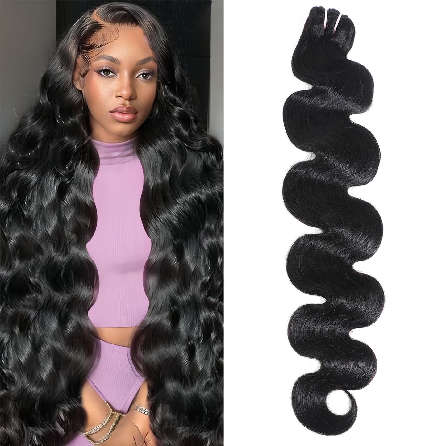 15A Raw Indian Human Hair Bundles Body Wave Bundles Human Hair,Triple Lifespan Virgin Remy Hair,No Tangle Shedding,Keep Texture Silky Soft After Multiple Washes (1 Bundle Natural Black, 26 inch)