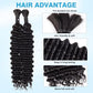 Human Braiding Hair Deep Water Wave Bulk 100g 24 Inch Curly for Boho Braids Extensions No Weft 2 Braids Per Pack Wet and Wavy Natural Color