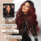 AISI HAIR Wig for Women, Long Wavy Brown Mixed Red Lace Hairline Middle Part Synthetic Heat Resistant Wig for Daily Party-26 Inch
