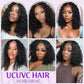 UCUVIC Glueless Wigs Human Hair Pre Plucked Pre Cut Wear And Go Curly 5x5 Water Wave Bob Wig Human Hair Lace Front Closure Wigs For Black Women 200 Density Curly Wig Glueless Wear And Go Black 14 Inch