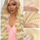 Femca 34 Inch 613 Lace Front Wig Human Hair 200 Density 13x6 Blonde Wig Human Hair 613 Transparent Body Wave Lace Front Wigs Human Hair Minimal Shedding Easily Stained No Tangle
