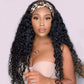 Celiarita Headband Wig Human Hair Brazilian Deep Wave Human Hair Wigs for Black Women 28 inch Glueless Curly Headband Wig Deep Wave 150% Density Natural Color