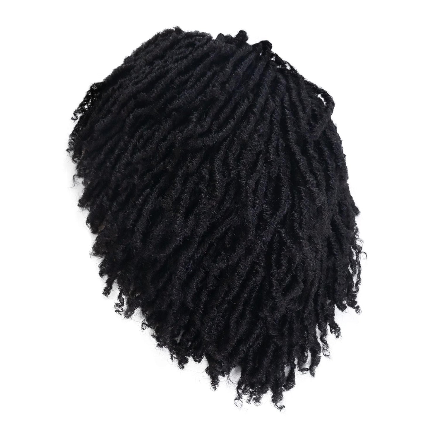 GNIMEGIL Mens Dreadlock Wig Black Curly Male Fake Dreads Loc Short Braided Wig with Bangs Realistic Twist Rasta Wigs Roleplay
