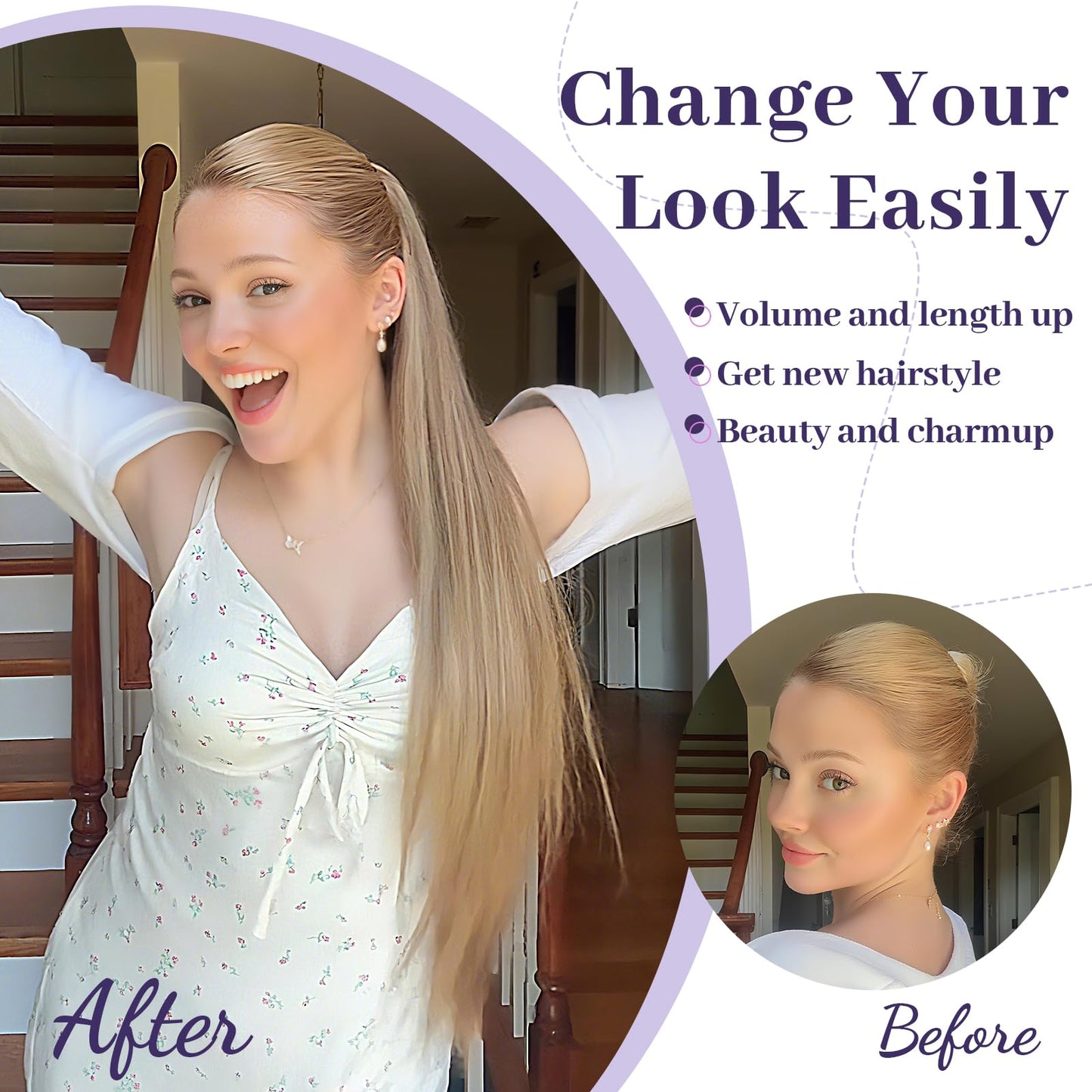 ORSUNCER Drawstring Ponytail Extension, Long Straight Pony Tails Hair Extensions Natural Soft Clip in Ponytail for Women Synthetic Hairpieces