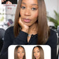 Beauty Forever Bob Drawstring Wig Human Hair Black to Chestnut Brown Yaki Straight Bob Glueless 13x4 Pre Everything Lace Front 150% Density 10 Inch Pre Cut Plucked Bye Bye Knots Ready to Go Short Wig