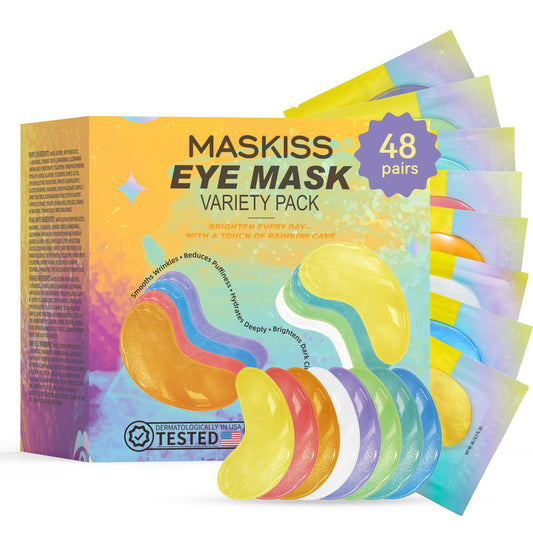 Maskiss Under Eye Patches Variety Pack (48 Pairs), Easter Gifts for Women, Eye Masks for Dark Circles Puffy Eyes With 8 Colors (6 Pairs/Color), Vegan Skin Care Gifts for Women
