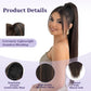 ORSUNCER Drawstring Ponytail Extension, Long Straight Pony Tails Hair Extensions Natural Soft Clip in Ponytail for Women Synthetic Hairpieces Dark Brown Mix Blonde