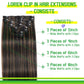 LORIEN Clip in Hair Extensions Real Human Hair, 22 Inch 110g, 1B/6 Natural Black to Chestnut Brown, Clip in 100% Brazilian Remy Human Hair Extensions 8pcs Per Set with 18 Clips Double Weft